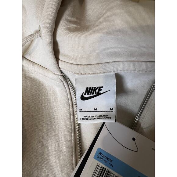 Nike full zip cream hoodie Oversized Women's Medium & XL NWT - Picture 3 of 5